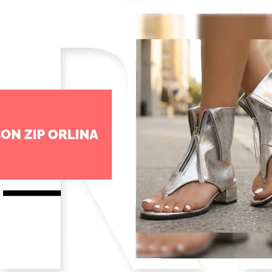 SANDALI CON ZIP ORLINA by@Outfy