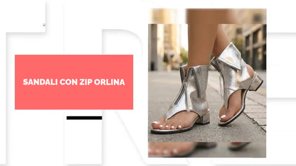 SANDALI CON ZIP ORLINA by@Outfy
